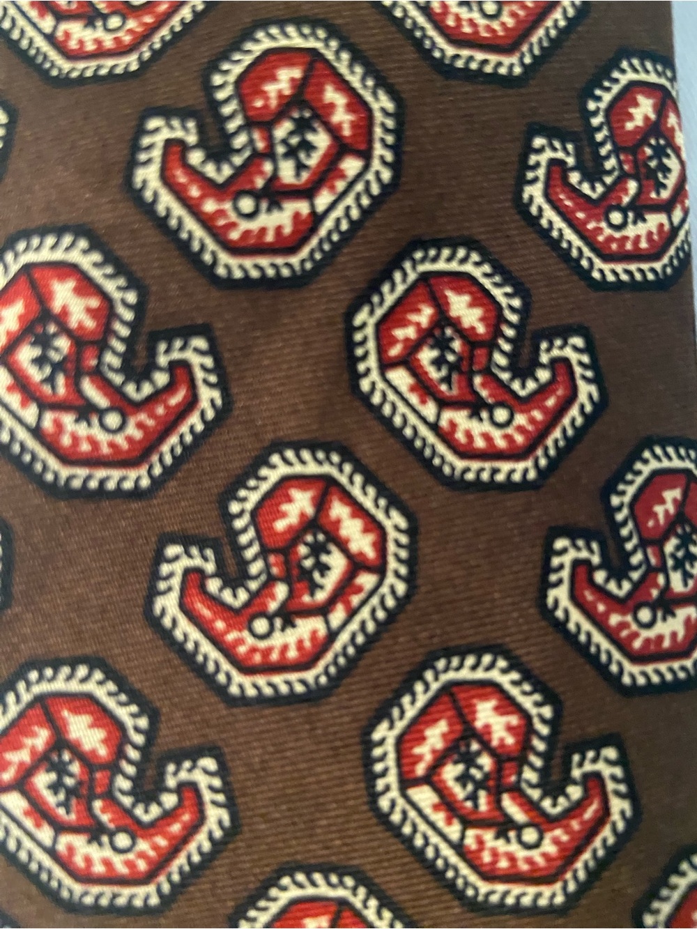 Polo Ralph Lauren Brown Tie with Red Paisley Motif - Picture 6 of 6